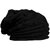 Fashlook Black Woolen Cap | Unisex Casual Winter Beanie for Warmth & Style