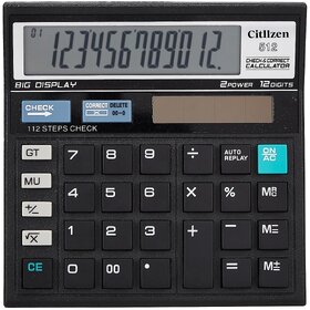 Digital Calculator With 12-Digit LCD Display, Battery Powered-(CT-512WT, Black)