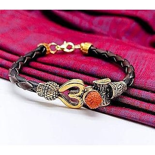 HRV Trishul Damroo Designer Kada Bracelet - Stylish Cuff Bracelet for Men