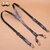 Vintage Leather Suspenders for Men - Full Grain Leather Adjustable Anti-Slip Trouser Braces with Metal Clips (Black, 110cm)