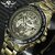 WINNER Men's Automatic Skeleton Watch | Retro Bronze Case Fashion Casual Mechanical Timepiece (Black Circle)