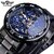 Winner Men's Skeleton Diamond Mechanical Watch - Luxury Automatic Dress Watch for Men (Gold Case Black Dial)