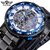 Winner Men's Skeleton Diamond Mechanical Watch - Luxury Automatic Dress Watch for Men (Gold Case Black Dial)