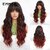 Silky Brown Wavy Lace Front Wig with Air Bangs for a Natural Look (Gradient Wine Red LC8267-1)