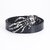 Men's Skull Head Belt with Claw Buckle | Outdoor Rider Punk Style Belt | Casual Fashion Jeans Belt (White Diamond Black Strap + Connecting Leather, 100cm)