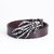 Men's Skull Head Belt with Claw Buckle | Outdoor Rider Punk Style Belt | Casual Fashion Jeans Belt (White Diamond Black Strap + Connecting Leather, 100cm)