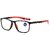 Ultralight TR Sports Reading Glasses | Anti-Slip, Blue Light Blocking, Outdoor Protective Eyewear (Reading +1.50 (Blue Light Blocking), Matte Black Red Legs)