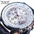Jaragar Men's Automatic Skeleton Watch with Large Dial, Stylish Casual Design (White)