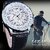 Jaragar Men's Automatic Skeleton Watch with Large Dial, Stylish Casual Design (White)
