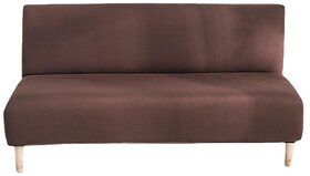 Elastic Solid Color Sofa Cover Full Protection Slipcover for Folding Sofa Beds (Forest Tea Green, Normal Size 160-190cm)