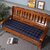 Extra Thick Traditional Wooden Three-Seat Cushion | Solid Redwood Sofa Pad | All-Season Bench Cushion (Navy Blue, 53x165cm Three-Seater)