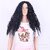 Long Black Cornrow Wig for Women, Middle Part Curly Synthetic Hair with Bohemian Style (Black)