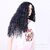 Long Black Cornrow Wig for Women, Middle Part Curly Synthetic Hair with Bohemian Style (Black)