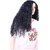 Long Black Cornrow Wig for Women, Middle Part Curly Synthetic Hair with Bohemian Style (Black)