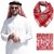 Men's Arab Shemagh Scarf Houndstooth Pattern Tactical Desert Keffiyeh Wrap (Red White)