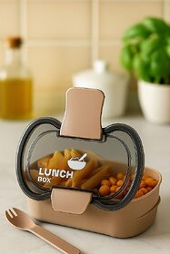 Modern Platinum Lunch Box Set - 3 Compartments (700ml + 550ml + 100ml) | Leak-Proof, BPA-Free, Travel Friendly | Multicolour