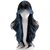 Autumn Harvest Blue & Black Balayage Long Curly Wig for Women (Black and Blue Highlights)