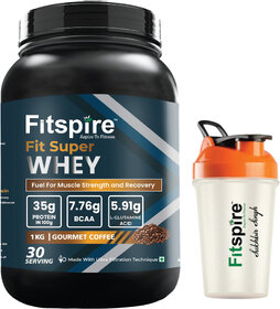 Fitspire Fit Super Gourmet Coffee Whey Protein 35g Protein + 400ml Leak-Proof Shaker