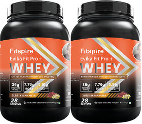 Fitspire Evika Fit Super Pro Plus Kesar Pista Whey Protein 2 lbs (Pack of 2)