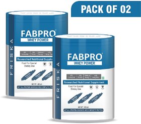 Friska Fabpro Whey Power Researched Nutrition Supplement Flavour Vanilla Pack of 2 200gm each