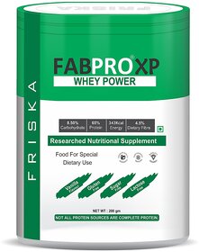 Friska Fabpro XP Whey Power for General Weakness Pure Vegetarian By Friska Whey Protein Flavour Vanila Pack of 1 200gm
