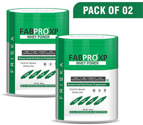 Friska Fabpro XP Whey Power for General Weakness Pure Vegetarian By Friska Whey Protein Flavour Vanila Pack of 2 200gm each