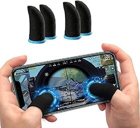 (PACK OF 4) Pubg Anti-Slip Thumb Sleeve, Increase Your Gaming Score Slip-Proof Sweat-Proof Professional Touch Screen Thumbs Finger Sleeve for Pubg Mobile Phone Game Gaming Gloves Multi Colour