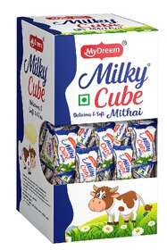 My Dreem Milky Cube Milk Mawa  Mithai Toffee, 125 Pcs  in Each box Pack of 1