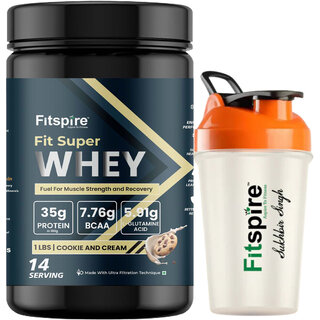 Fitspire Fit Super Cookies  Cream Whey Protein 1 lb with 400ml Shaker