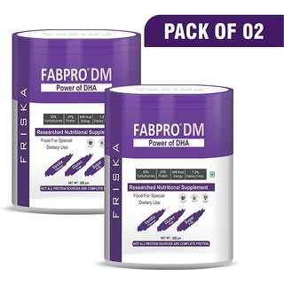 Friska Fabpro DM Power of whey Balance Nutrition for Diabetes care Flavour Vanilla Pack of 2 200gm each