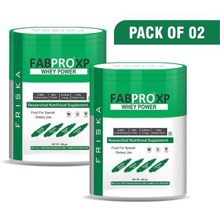 Friska Fabpro XP Whey Power for General Weakness Pure Vegetarian Whey Protein Flavour Vanilla Pack of 2 400gm