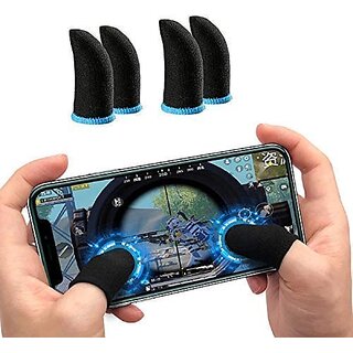 (PACK OF 4) Pubg Anti-Slip Thumb Sleeve, Increase Your Gaming Score Slip-Proof Sweat-Proof Professional Touch Screen Thumbs Finger Sleeve for Pubg Mobile Phone Game Gaming Gloves Multi Colour