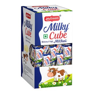 My Dreem Milky Cube Milk Mawa  Mithai Toffee, 125 Pcs  in Each box Pack of 1