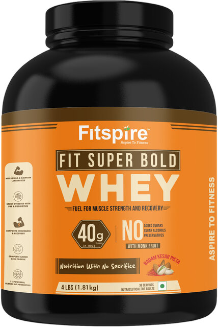 Buy Fitspire Fit Super Bold Badam Kesar Pista Protein Powder 4 lbs 40 g ...
