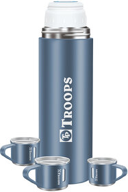TP TROOPS Coffee Thermos Stainless Steel Vacuum Flask with 3 Steel Cup, 500ml/16.9oz Insulated Bottle
