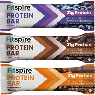 Fitspire All 3 in 1 Multi flavors Protein bar Pack of 3 Each 60G