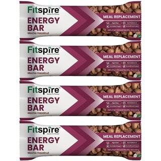 Fitspire Mocha Hazelnut Energy bar Pack of 4 Each 35G