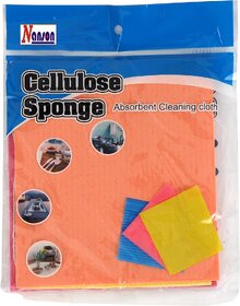 Cellulose Sponge Absorbent Cleaning Cloths| Multipurpose|5 Pieces Set| Suitable for Cleaning & Wiping Kitchenware| 20 cm X 17.5 cm