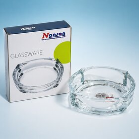 Nanson Deli Glass Ashtray for Smoking  Heavy-Duty, Elegant Glassware for Home, Office  Outdoor  1 Pc