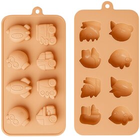 8-Cavity Silicone Baking Mold  Pack of 1  Multi Animal Shape Lion Butterfly Frog Muffin  Cupcake Trays