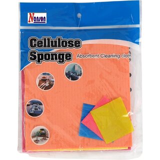 Cellulose Sponge Absorbent Cleaning Cloths| Multipurpose|5 Pieces Set| Suitable for Cleaning & Wiping Kitchenware| 20 cm X 17.5 cm