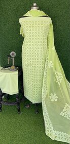 Applique Cotton Suit 3 Piece Set Fabrics