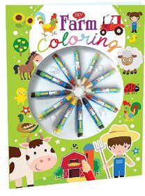 Farm Colouring Book with 12 attractive Crayons Colours.