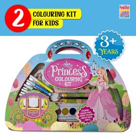 Princesss Colouring Kit with stickers, Colouring Pens  Water Colour Set