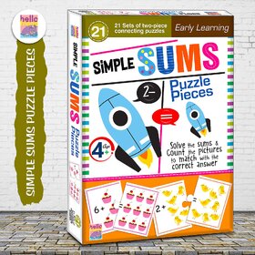 Simple Math Sum Puzzle Connecting 2-piece (Set of 21 pcs) for Childrens- Ages 4+
