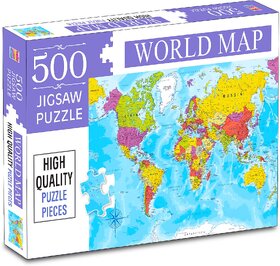 World Map Jigsaw Puzzles 500-Piece for Kids and Childrens  Ages 9+