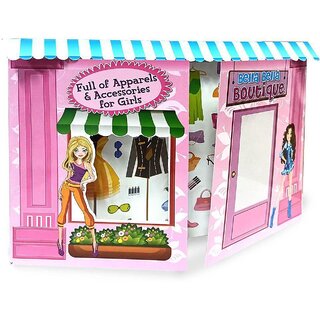 Create your own fashion house with stickers and colouring suitable for 4 to 10 year old.