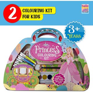 Princesss Colouring Kit with stickers, Colouring Pens  Water Colour Set