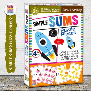 Simple Math Sum Puzzle Connecting 2-piece (Set of 21 pcs) for Childrens- Ages 4+