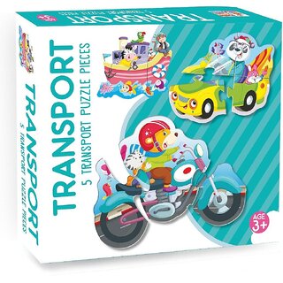 Transport Puzzle Boxes for Beginners Children's Jigsaw Puzzle for 4+ Year Old (Multicolour, Size 460 X 370 mm)